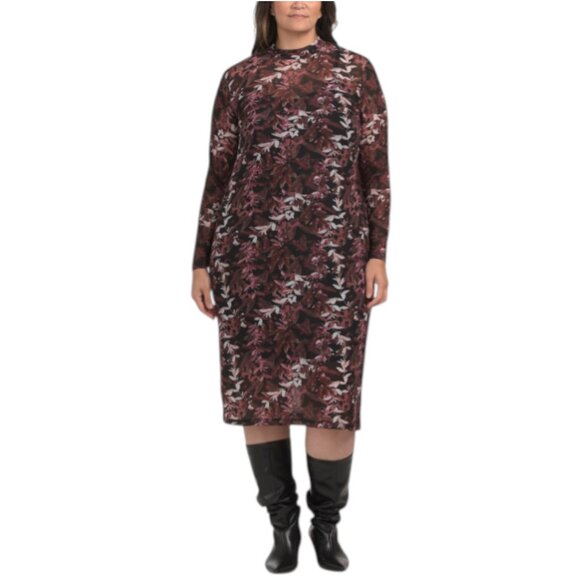 ESTELLE Plus Reflection Leaves Mesh Dress - Picture 1 of 3